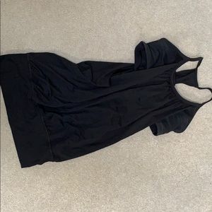 Black workout tank built in bra
